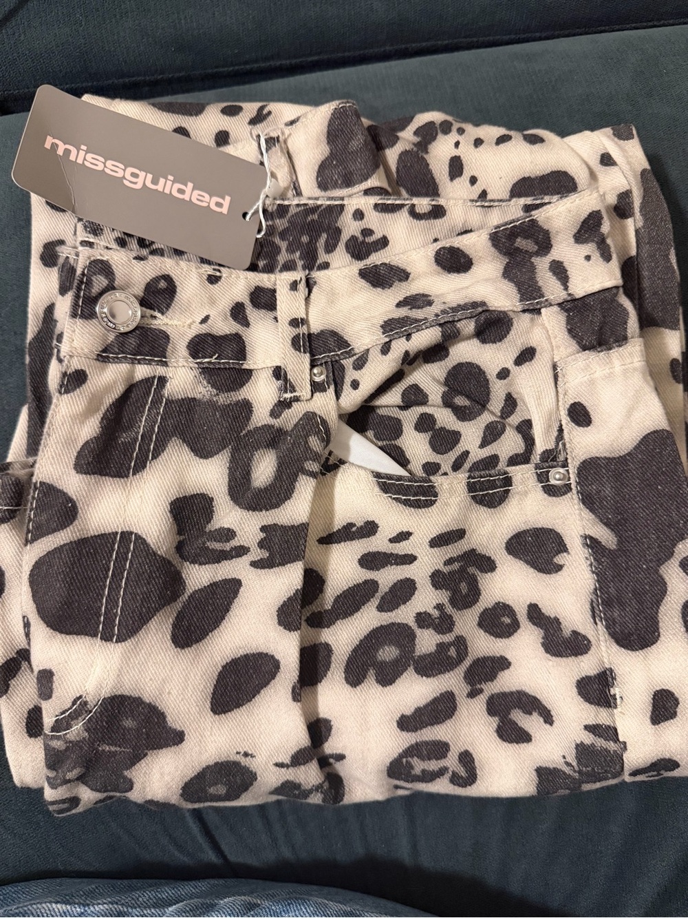 Miss guided Wide Leg Animal Print Pants - Black & White NEW - Picture 5 of 5